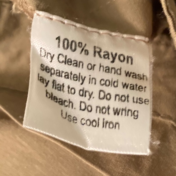 Cordelia Rayon Khaki Green Olive Brown Brass Snaps Skirt Size Small - Picture 4 of 8